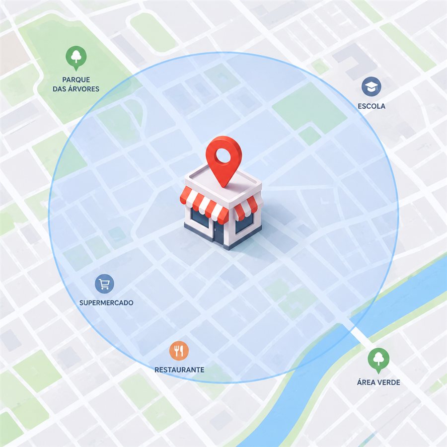 Dashboard de campanha de anúncios geolocalizados